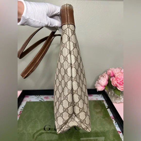 Authentic Gucci Beige and Brown Monogram Tote - Picture 3 of 8